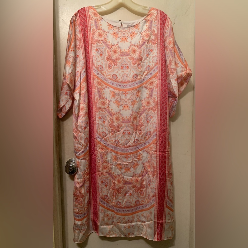 Floral Patterned Dress in Pink and Orange